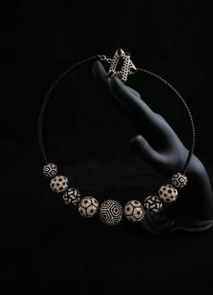 Комплект украшений ожерелье и серьги из бисера hand made2 фото