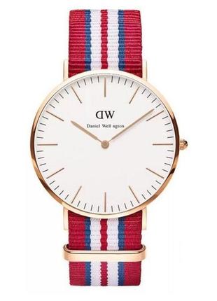 Годинник daniel wellington ( blue-white-red )