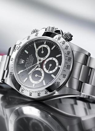 Часы в стиле rolex daytona silver (black  )3 фото