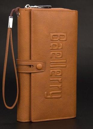 Baellerry guero - чоловіче бізнес портмоне, клатч світло-коричневий1 фото