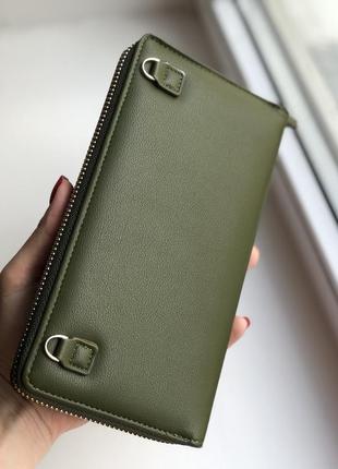 Женский клатч-кошелек baellerry leather green6 фото