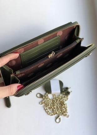 Женский клатч-кошелек baellerry leather green5 фото