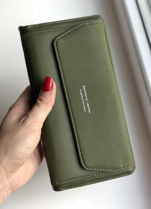 Женский клатч-кошелек baellerry leather green1 фото