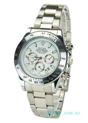 Часы в стиле rolex daytona silver ( white )6 фото