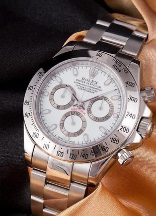 Часы в стиле rolex daytona silver ( white )1 фото