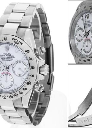 Часы в стиле rolex daytona silver ( white )5 фото