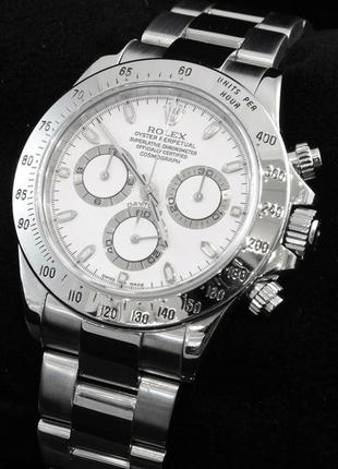 Часы в стиле rolex daytona silver ( white )3 фото