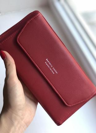 Жіночий клатч-гаманець baellerry red leather