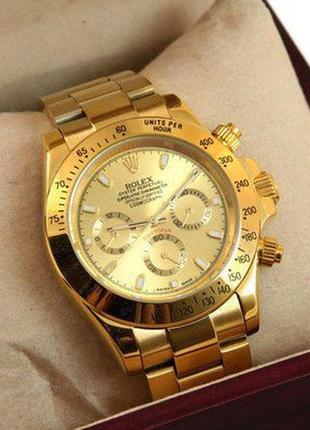 Часы в стиле rolex daytona ( gold )3 фото