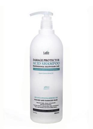 Безщеточный шампунь с ph 4.5 la’dor damage protector acid shampoo, 900 мл