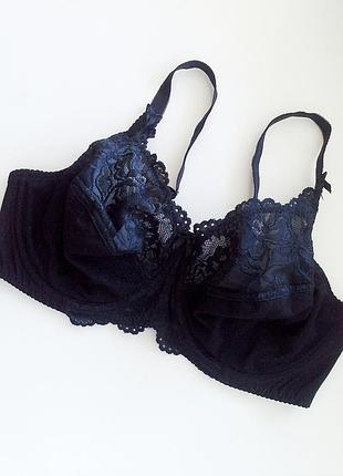 80-e чорний бюст з м'якою чашкою, мереживом matalan