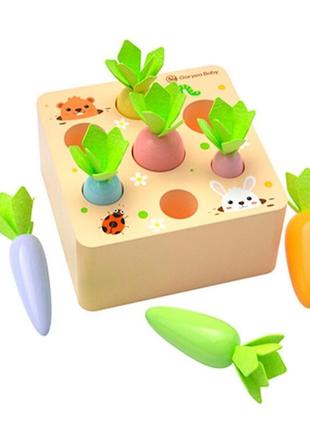 Развивающая игра «морковки на грядке» (цветная)1 фото