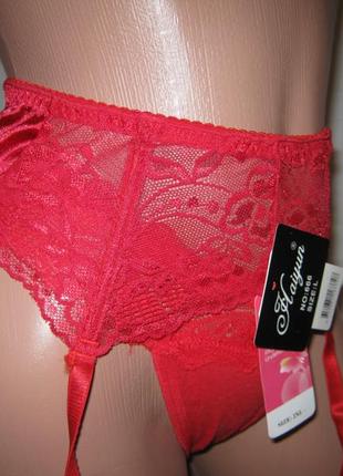 Пояс для чулков красный с подвязками размер xl