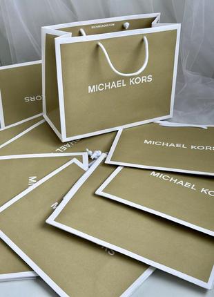 Фірмовий подарунковий пакет michael kors / брендовый бумпжный пакет kors