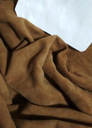 100% кожа французская кожаная юбка миди с карманами замша супер качество!!!4 фото