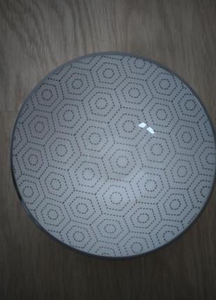 Нова піала (салатник), сіро-біла, кераміка