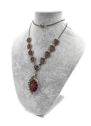 Авторське  кольє з мікровишивкою ручної роботи