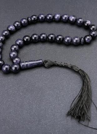 Ботинки из камня авантюрин, 33 бусины d-10мм+-