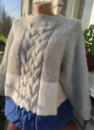 Классический пуловер в полоску, с рукавом 3/41 фото
