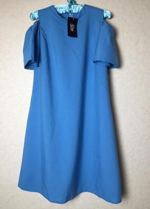 Нежно голубое платье с открытыми плечами от gator3 фото