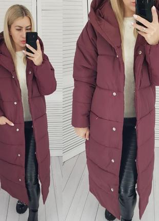 Aiza куртка пальто пуховик а521 бордо бордового кольору2 фото