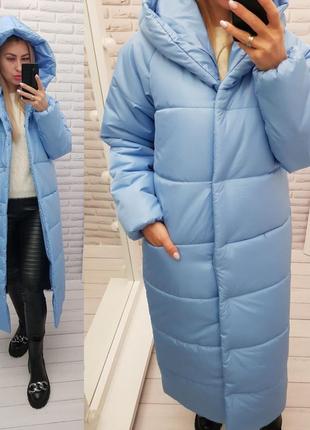 Aiza куртка пальто пуховик а521 блакитний яскраво блакитного кольору2 фото
