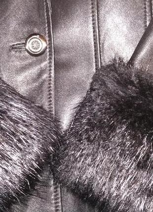 Пальто кожа с натуральным мехом woger р.l (48-50)5 фото
