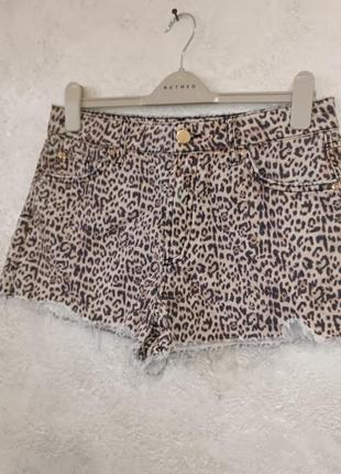 Шорты леопард джинсовые2 фото