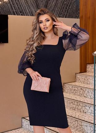 Плаття батал рукава сітка