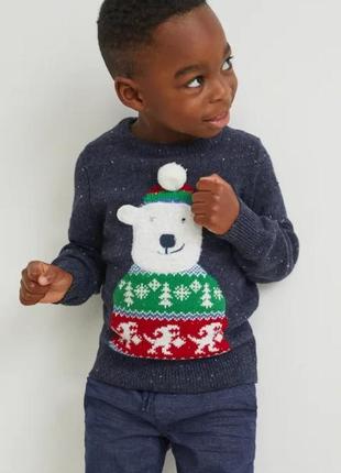 Дитячий новорічний светр для хлопчика c&a німеччина розмір 1161 фото
