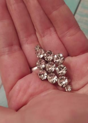 Брошь винтаж металл стекло