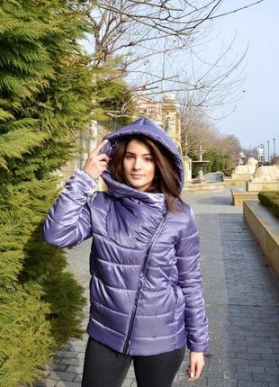Пальто ковдру короткий в стилі парку лавандова весняне високої якості3 фото