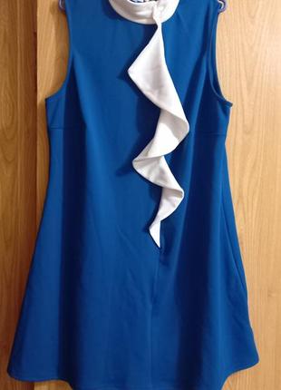 Трикотажное синьковое платье6 фото
