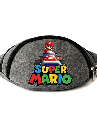 Сумка бананка на пояс супер братья марио mario (ob-sm-02) cappuccino toys серая