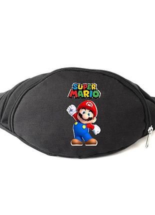 Сумка бананка на пояс супер братья марио mario (ob-sm-06) cappuccino toys черная