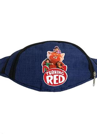 Сумка бананка я краснею панда 006 на пояс cappuccino (irp 006-blue) синий