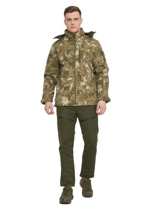 Чоловіча тактична куртка з 6 карманами combat мультикам soft shell туреччина софтшел розмір m топ4 фото