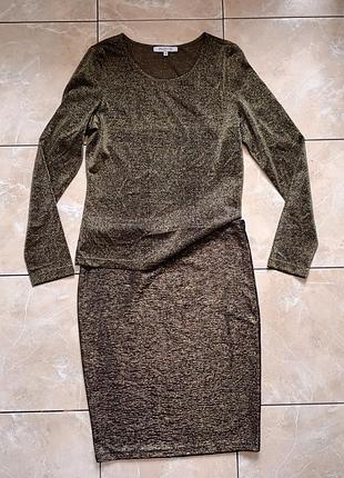 Золотиста кофточка лонгслів xs, s, m, l floyd by smith люрекс глітер