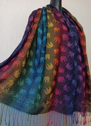 Великий жіночий шарф палантин 100% пашміна кашемір