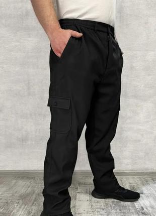Штаны брюки мужские плащевка на флисе зимам5 фото