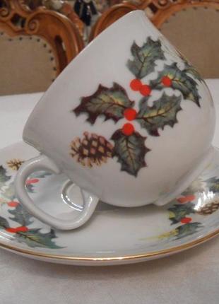 Чайная двойка фарфор богемия чехословакия №19с(2)4 фото