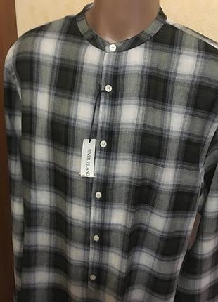 Рубашка с длинным рукавом-воротник стойка