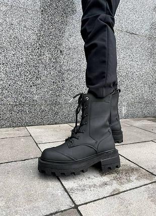 ❄️ 🖤 no brand boots black fur🖤❄️черевики зимні чорні жіночі, ботинки женские зимние чёрные