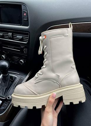 No brand boots beige fur, ботинки жіночі бежеві, ботинки зимние женские, черевики жіночі зимні