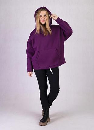 Женская теплая кофта-балахон 6