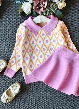 💕 стильний комплект кофта + спідниця