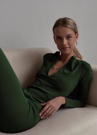 Крутецкий термо костюм, лосины+кофточка на молнии, в стильных тонах: хаки, черный, размер: 42-44,46-48