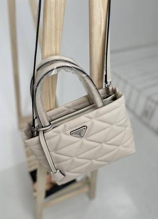 Женская сумка prada, beige 3
