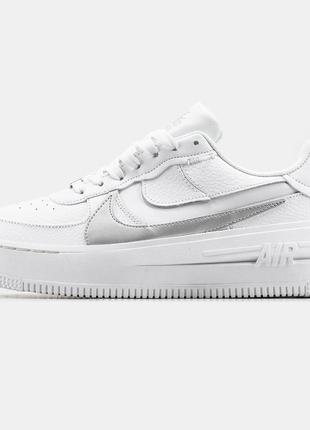 Кросівки nike air force 1 white silver2 фото