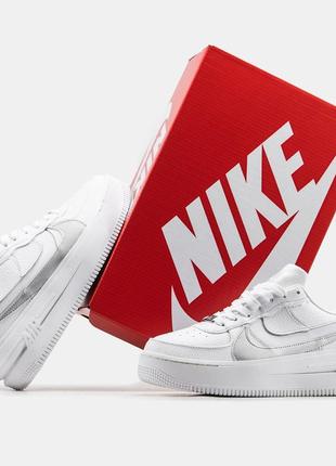 Кросівки nike air force 1 white silver1 фото